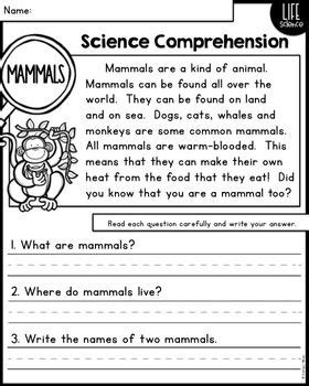 Games, puzzles, and other fun activities to help kids practice letters, numbers, and more! Reading Comprehension Passages for Little Scientists - Life Science Edition | Reading ...
