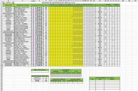Formato Automatizado En Excel De Lista De Asistencia Registro Y