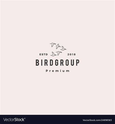 Bird Group Colony Logo Icon Royalty Free Vector Image