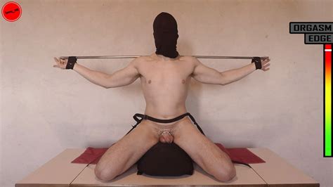 Sybian Restrained Straight Guy Edging And Denial In Chastity Cage Anal