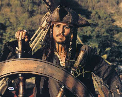 Lot Detail Johnny Depp Signed 16 X 20 Pirates Of The Caribbean Photo Psadna