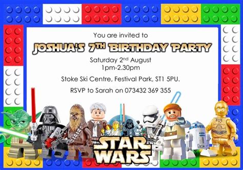Lego Star Wars Party Invites Best Of 10 Personalised Lego Star Wars