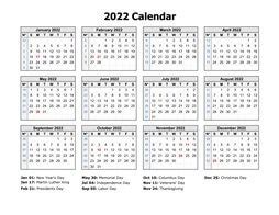 The print link will open a new window in your browser with the pdf file so you can print or download using your browser's menu. Free Download Printable Calendar 2022 in one page, clean ...