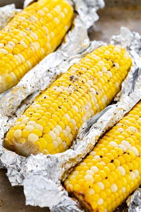 Grilled Corn On The Cob In Aluminum Foil