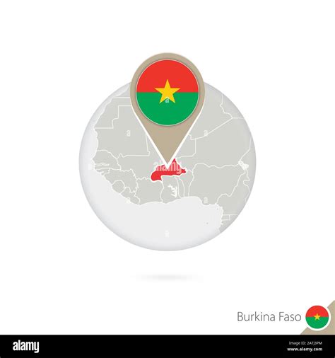 Burkina Faso Map And Flag In Circle Map Of Burkina Faso Burkina Faso