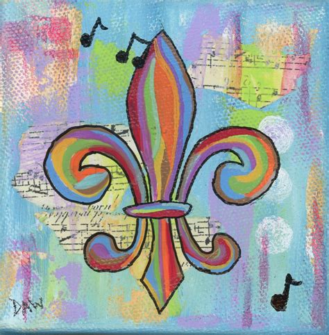 Rainbow Fleur De Lis 8x8 Matted Print Ready To Frame In Etsy