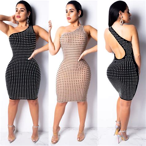 This garment fits true to size. Sparkly Bodycon Rose Gold Knee Length Dress | Fashion ...