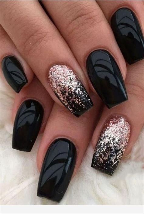 48 Most Amazing Summer Nail Color 2020 Black Nails With Glitter