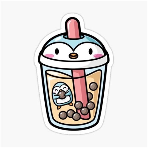 Kawaii Bubble Tea In Space Sticker By Bobateame In 2021 Cute Panda