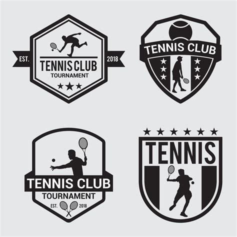 Tennis Club Logo Badges Vector Design Templates Vector Art At Vecteezy