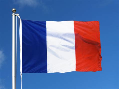 Die französische flagge ist eine vertikale trikolore und zeigt in der mitte das nationale emblem. Frankreich Flagge, französische Flagge - 100 x 150 cm