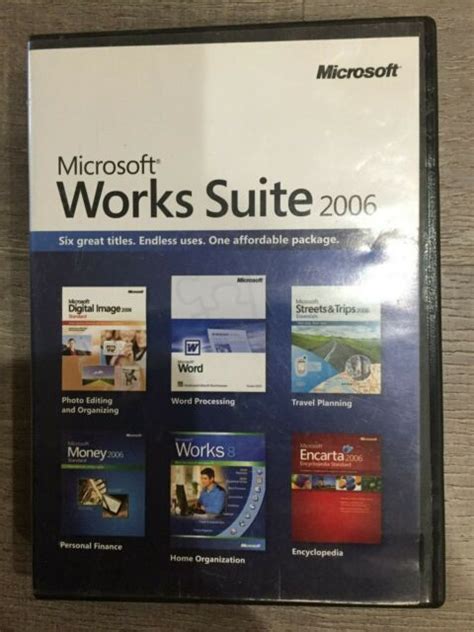 Microsoft Works Suite 2006 5 Cds In Original Case With Product Key Ebay