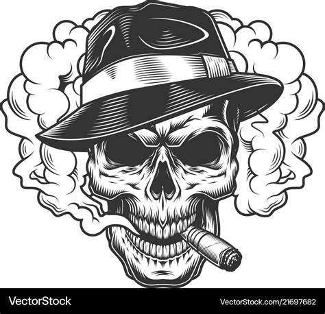 Skull In Smoke Cloud Royalty Free Vector Image