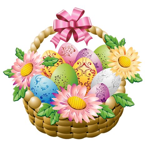 Easter Egg Basket Png Clipart Png Mart