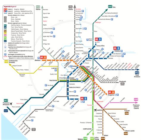 Mapa Transportes Metro Y Tren Urbano De Roma Lineas Horarios Y