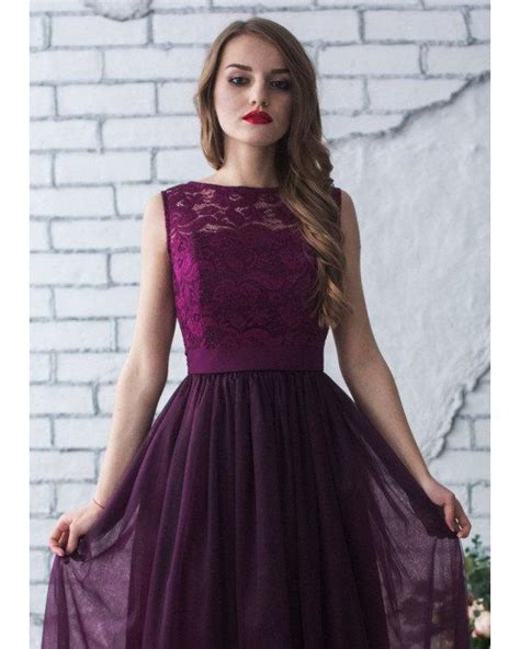 Marsala Bridesmaid Dress Purple Top Skirt Girlfriend Bride Maxi Chiffon