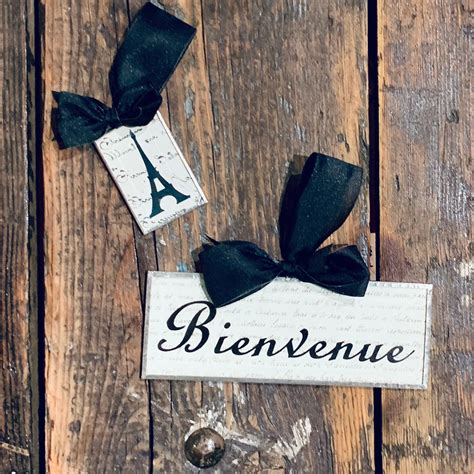 Bienvenue Sign French Welcome Sign Beveled Glass Etsy