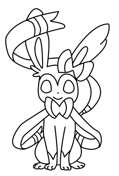 Sylveon Coloring Page By Bellatrixie White On Deviantart
