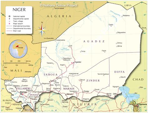 Administrative Map Of Niger Nations Online Project