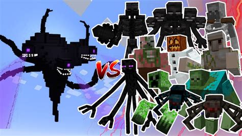 Wither Storm Vs Every Mutant Monster Mob Battles In Minecraft Youtube