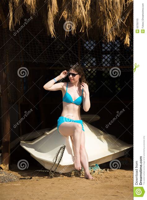 Woman Waiting For A Boat Stock Photo Image Of Holiday