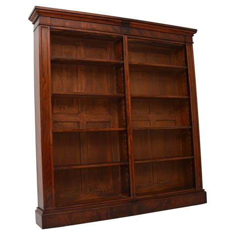 Fine English William Iv Mahogany Library Bookcase With Double Arch