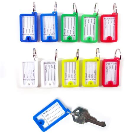 Kole Imports 10 Pc Color Coded Key Tags Keychain Split Rings Labels