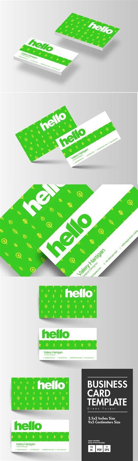 For a basic design, it's best to stick to basic shapes in order to get a point across. Business Card - Green Forest | Cards, Adobe illustrator ...