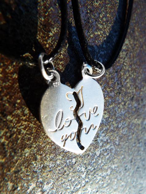 Heart Pendant Couple S Necklace Handmade Silver Sterling Love