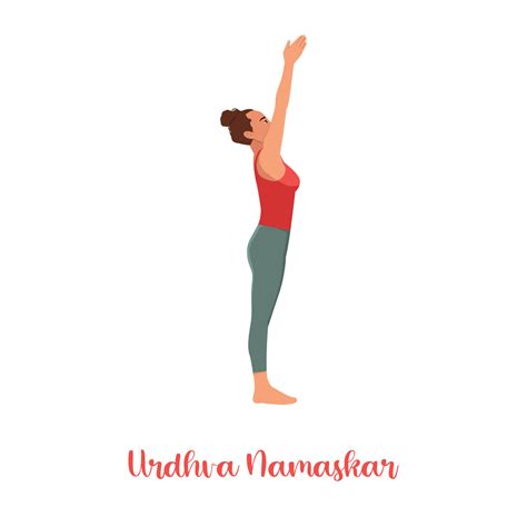 Woman Performing Urdhva Hastasana Upward Hand Yoga Pose Asana From