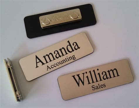 Custom Employee Name Tag Smth Silver W Corner Rounds And Magnet
