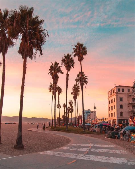 pink sunset at venice beach los angeles california visitcalifornia travel wanderlust