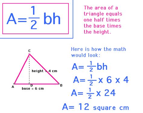 To find the area of the triangle on the left, substitute the base and the height into the formula for area. Formula for Area of a Triangle