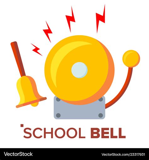 School Bell Ring Ringing Classic Electric Vector Image