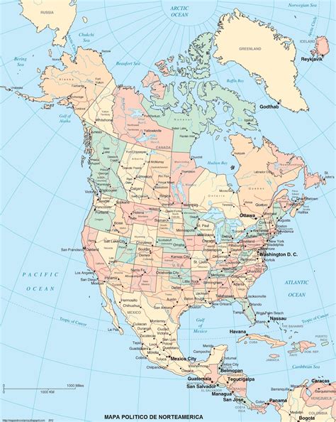 Maybe you would like to learn more about one of these? Mapa de America del Norte - Mapa Físico, Geográfico ...