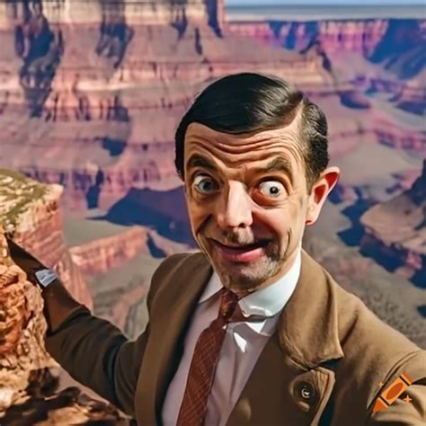 Mr Bean Surprised Selfie At The Grand Canyon On Craiyon