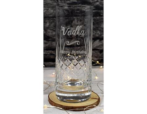 Engravedpersonalised Vodka Design Crystal Highball Glass T Etsy Uk
