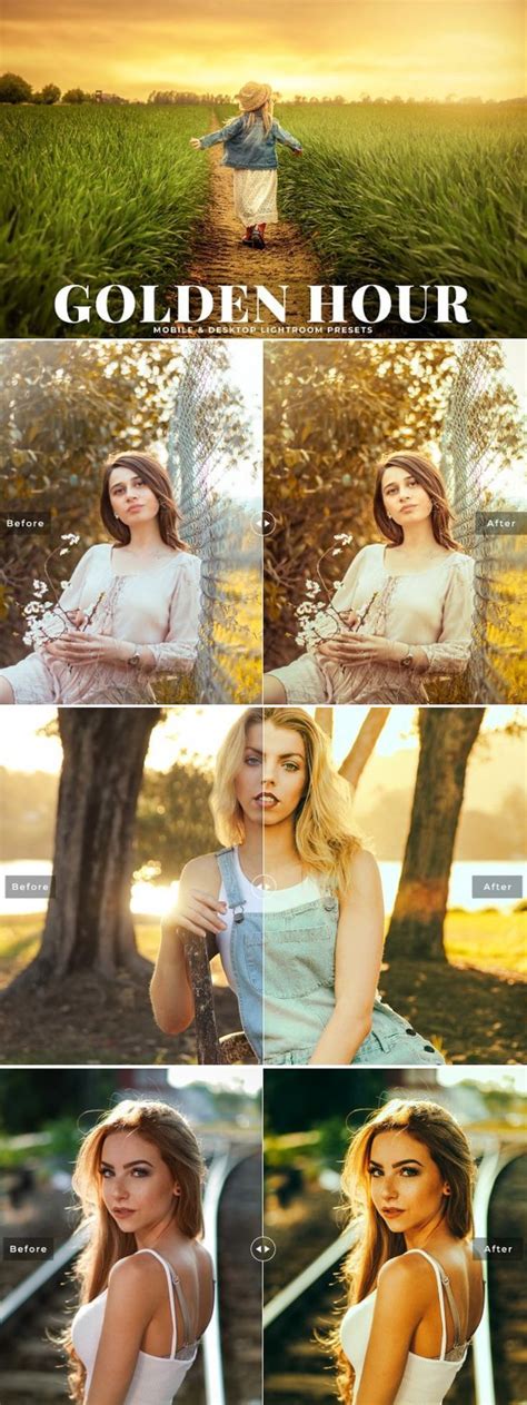 This set of 20 lightroom presets is ideal for enhancing pics taken at some point of the golden hour. Golden Hour Lightroom Presets | Lightroom presets ...