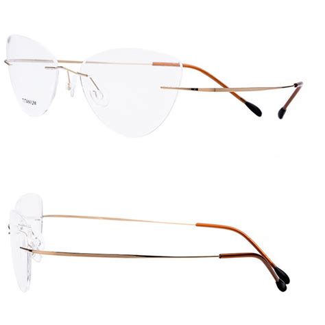 Rimless Glasses Frame Women Titanium Ultralight Ey Grandado