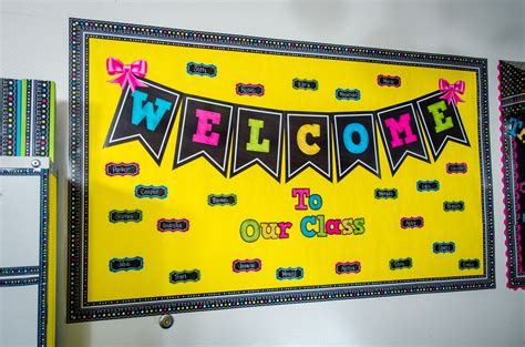 Welcome To Our Class Chalkboard Brights Bulletin Board Back To School