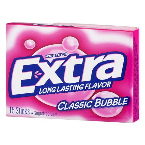 Wrigleys Extra Classic Bubble Gum Plus Candy