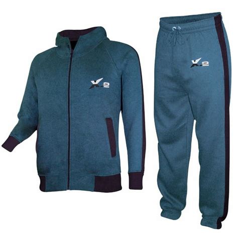 X 2 X 2 Mens Athletic Full Zip Fleece Tracksuit Jogging Sweatsuit