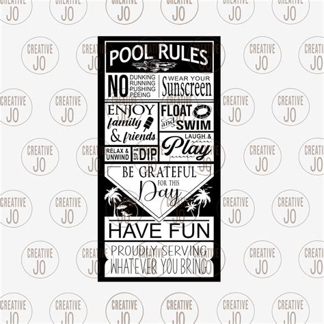 Pool Rules Sign Svg Poolside Sign Svg Swimming Pool Rules Etsy Hong Kong