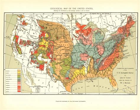 Geological Map Of The United States Art Source International