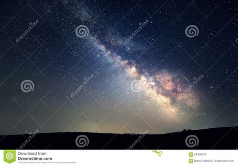 Milky Way Beautiful Summer Night Sky With Stars
