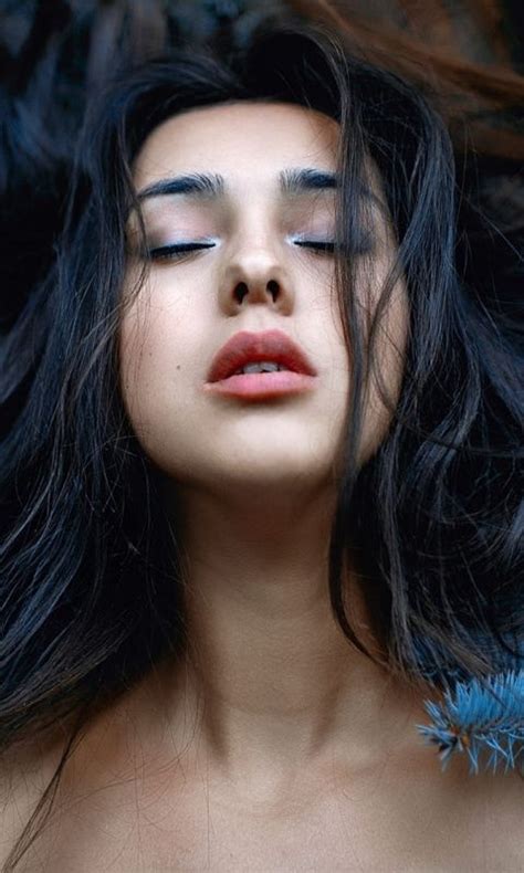 Girl Model Closed Eyes Brunette Relaxed 480x800 Wallpaper Face Photography Eye Closed
