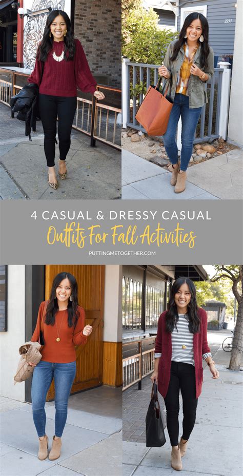 Four Outfits For All Your Activities Casual And Dressy Casual Fall