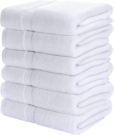 Utopia Towels 6 Pack Medium Bath Towel Set 100 Ring Spun Cotton 24 X