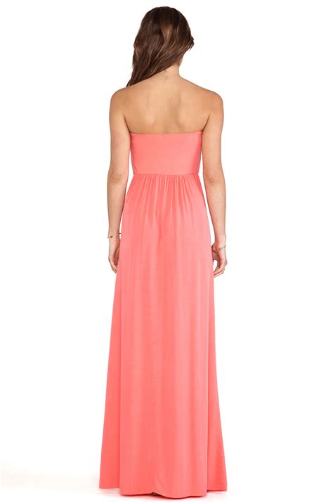 Splendid Strapless Maxi Dress In Pink Lyst