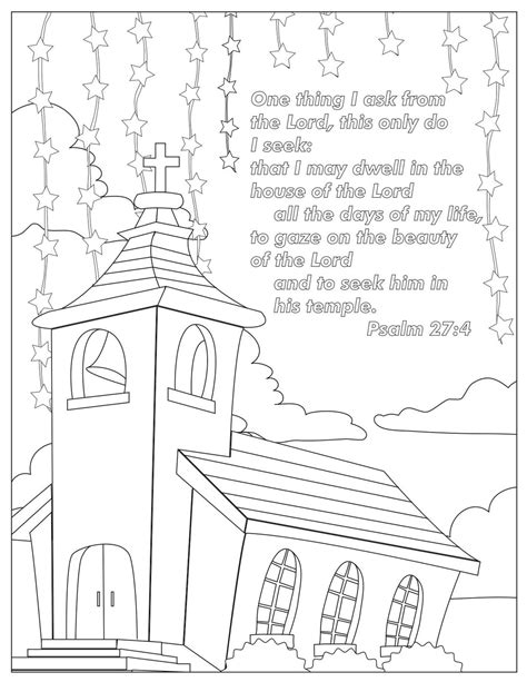 7 Digital Coloring Pages Bible Verse Printable Psalm 27 Etsy